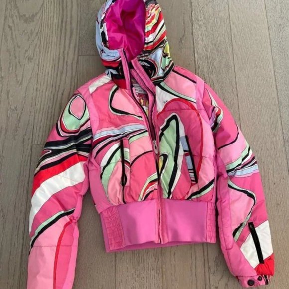 EMILIO PUCCI Colorblock Pattern Down Jacket ROSSIGNOL X - Picture 8 of 10